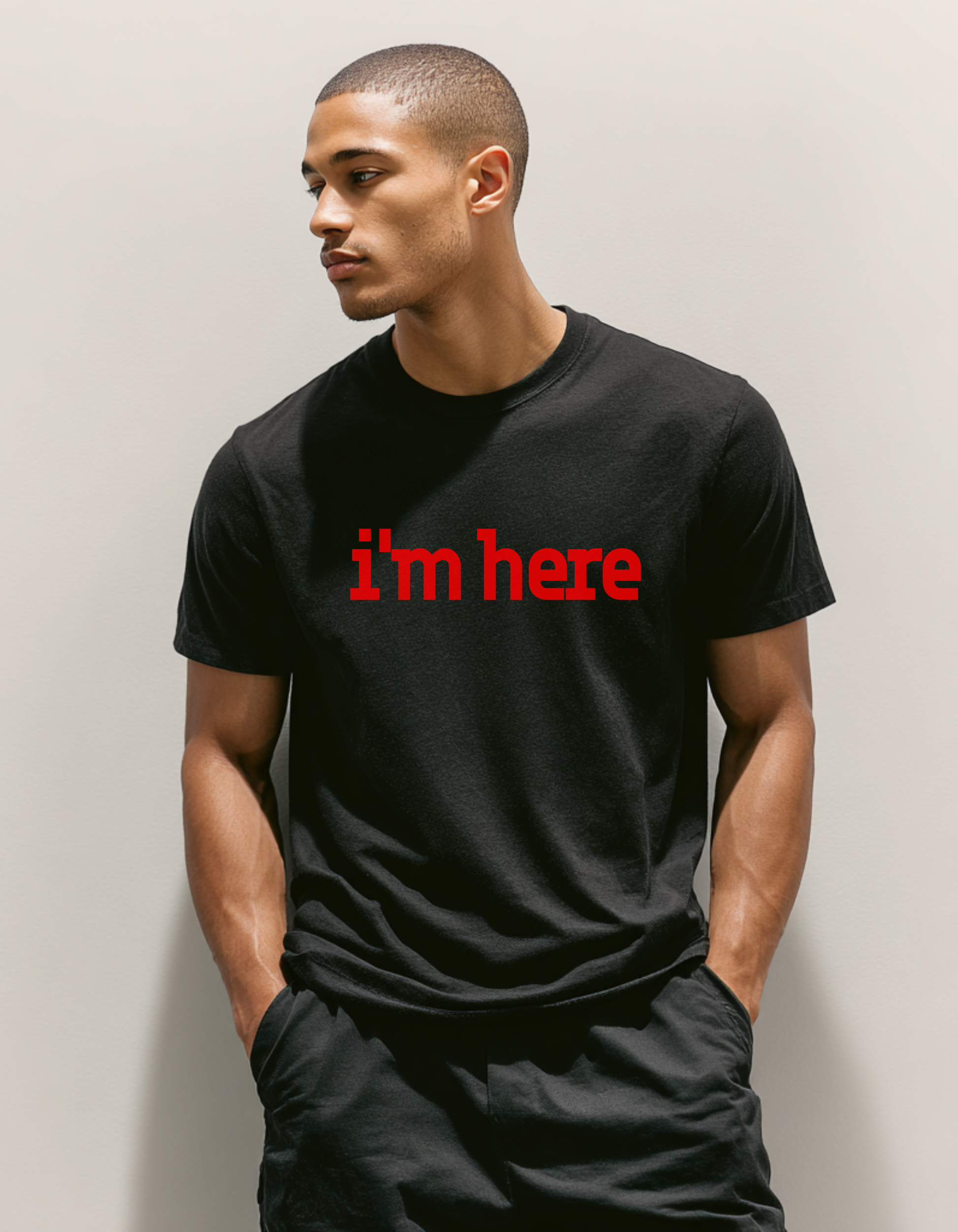 I'm here Unisex Standard Crew T-Shirt