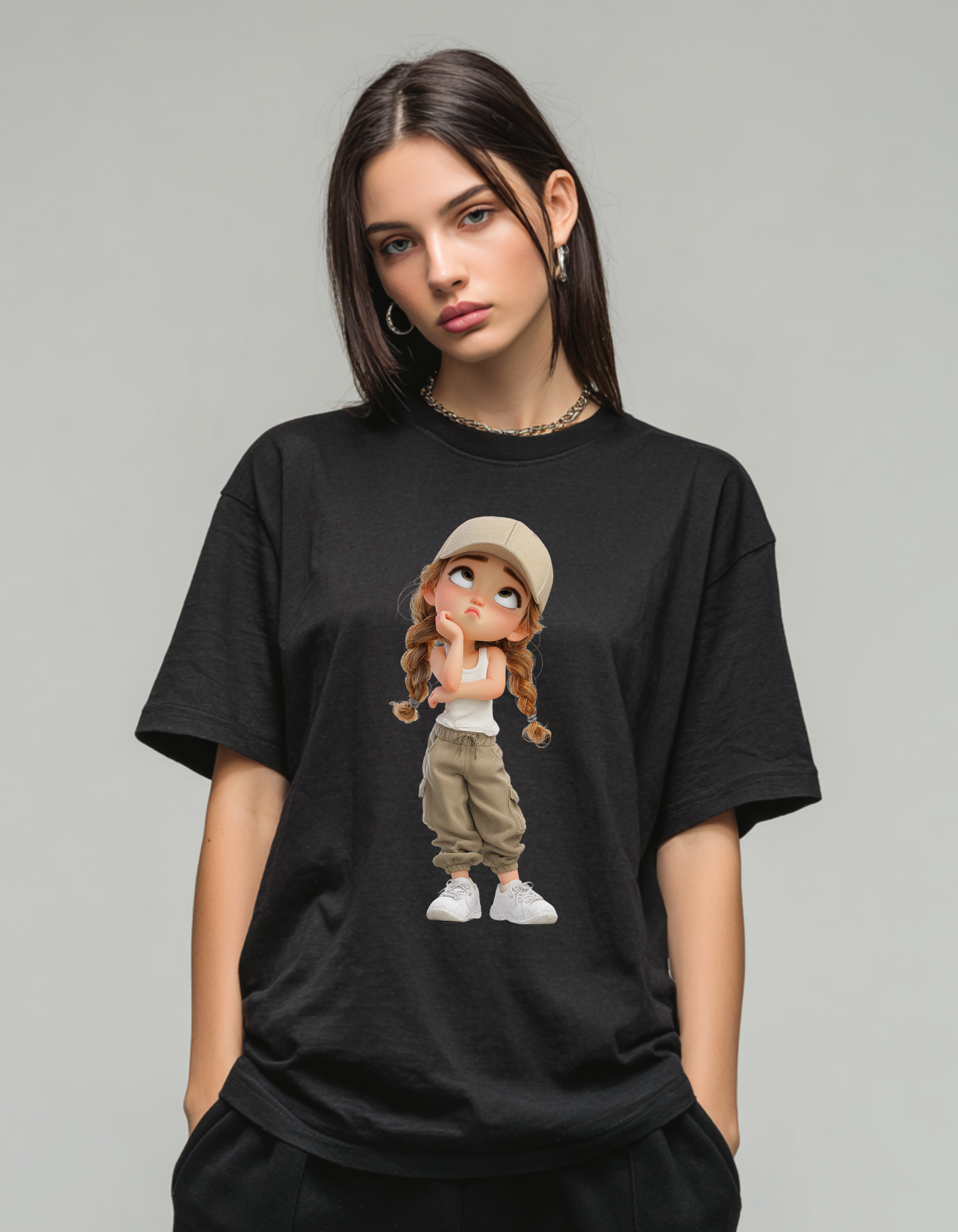 Cute Cartoon Unisex Terry Oversized Tee