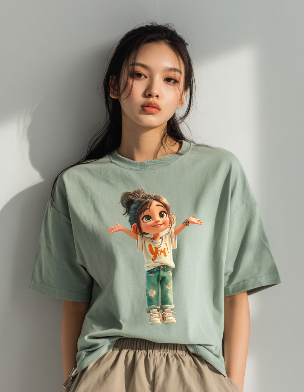 Happy Girl Unisex Terry Oversized Tee