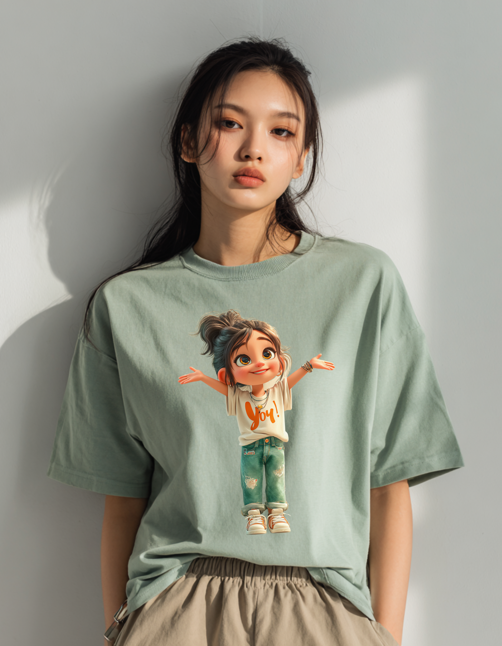 Happy Girl Unisex Terry Oversized Tee