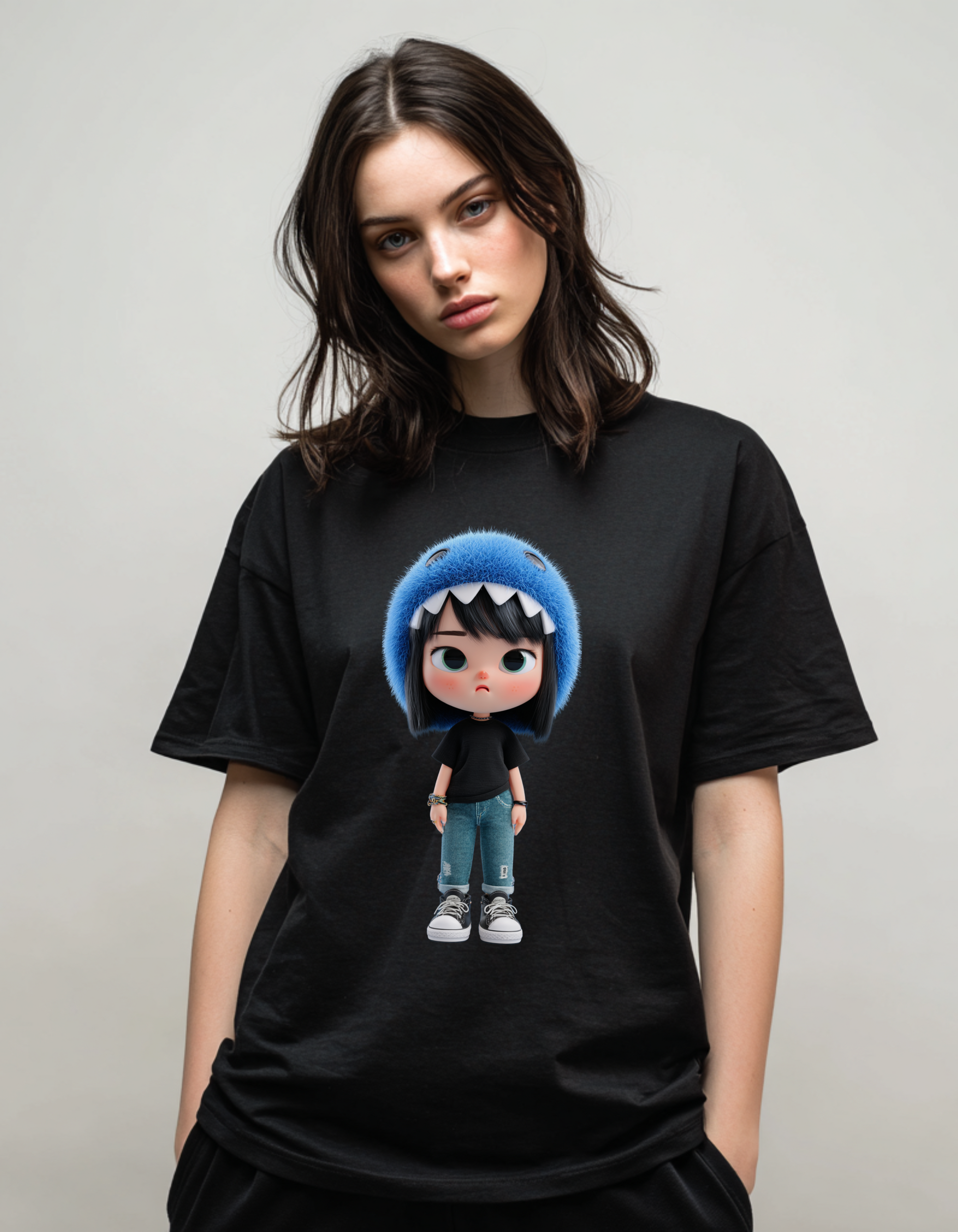 Young Girl Unisex Terry Oversized Tee