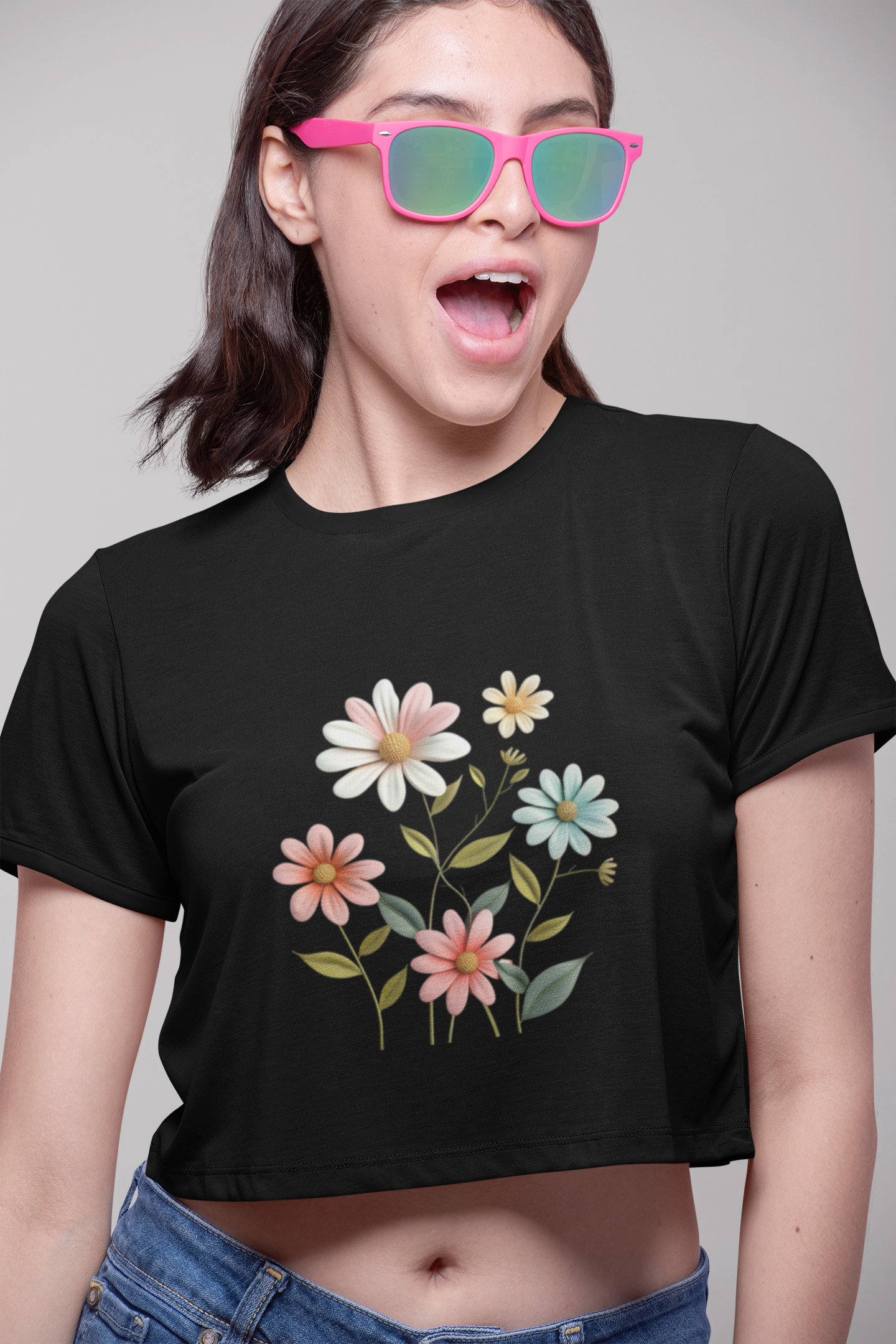 Flowers Art Crop Top
